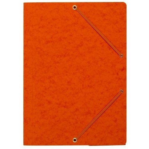 Teczka z gumką rogi DATURA A4 preszpan pomarańczowa 390g