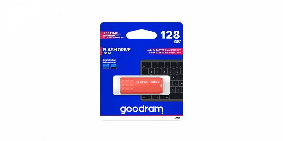 Pendrive UME3 128GB USB 3.0 Pomarańczowy