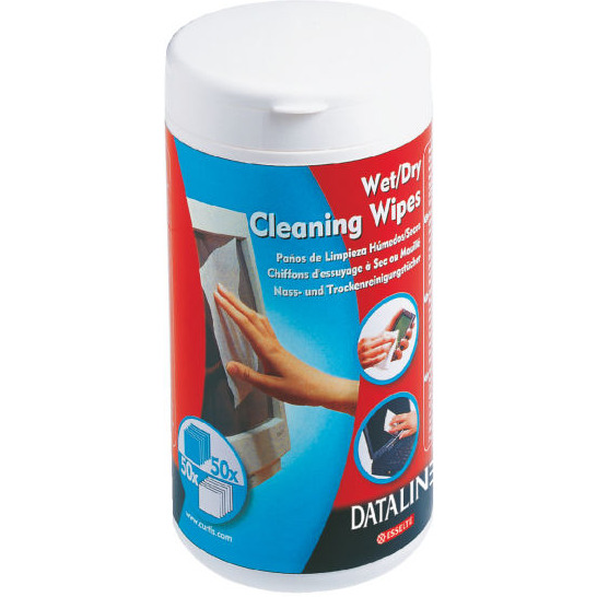 Chusteczki wilgotne i suche do ekranów ESSELTE DATALINE (po 50) 67119