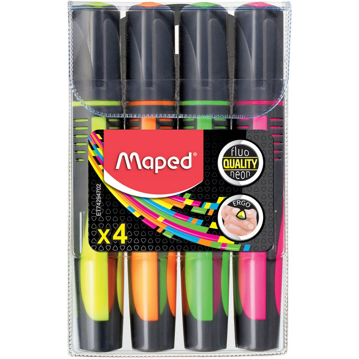 Zakreślacz FLUO PEPS max mix kolorów 4szt etui pud. z zaw. MAPED 742947