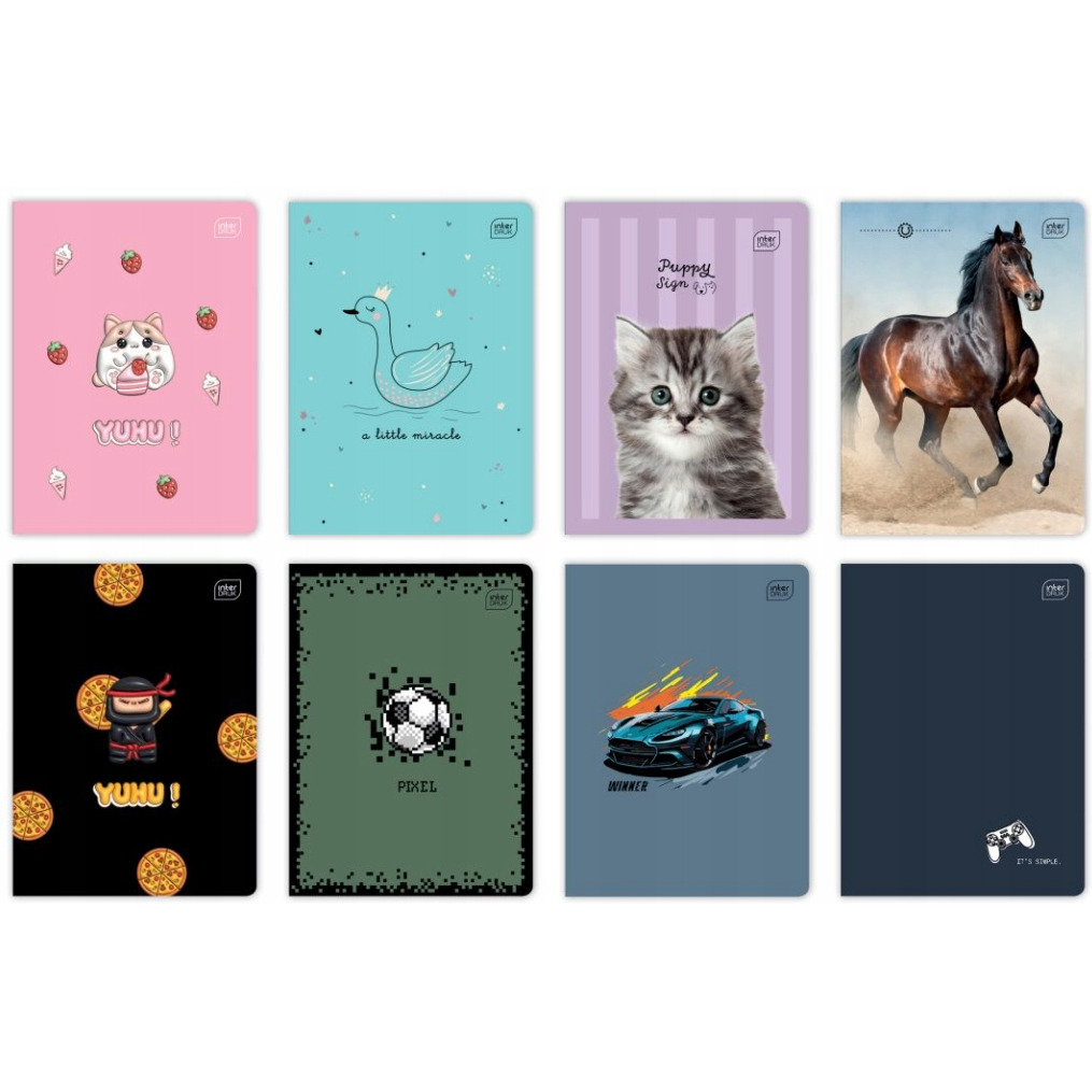 Zeszyt A5 16 kratka mix wzorów INTERDRUK