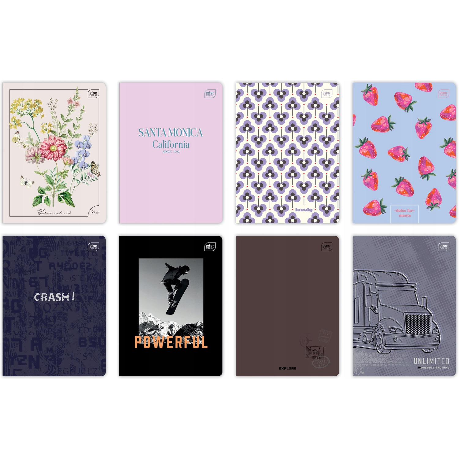 Zeszyt A5 60 linia mix wzorów INTERDRUK