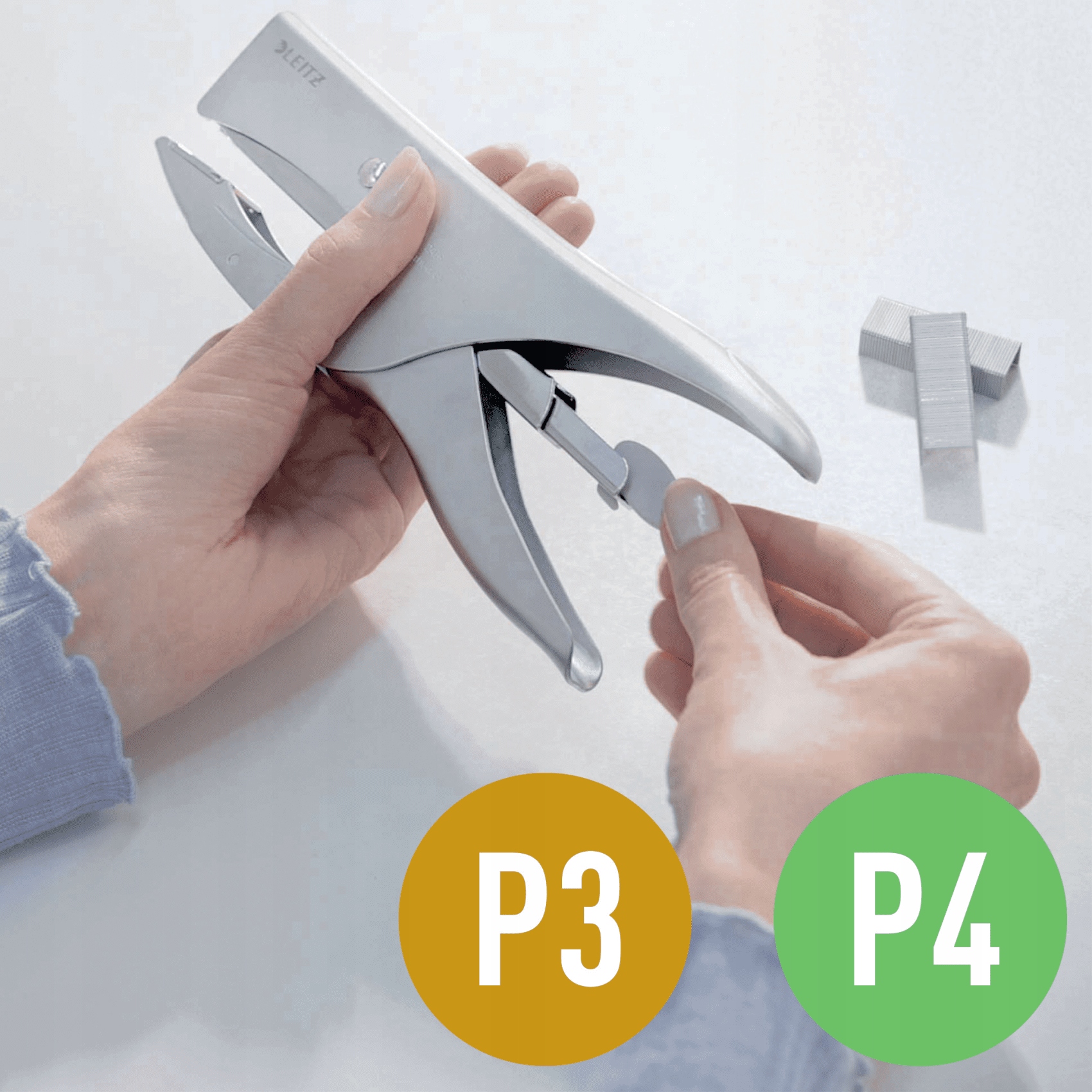 Zszywacz nożycowy metaliczny srebrny (24/6 24/8) 40 kartek 55490081